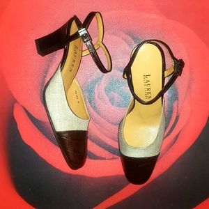 Ralph Lauren Brown and Cream Heels